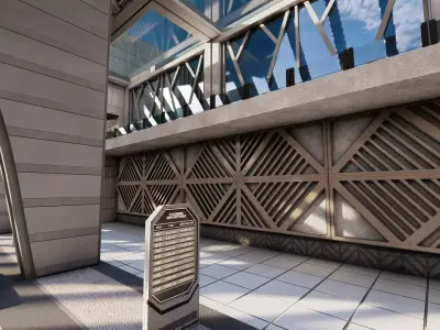 Bus Station Modular Low-poly 3D model