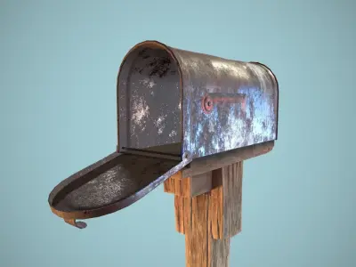 Old Retro Letterbox Low-poly 3D model