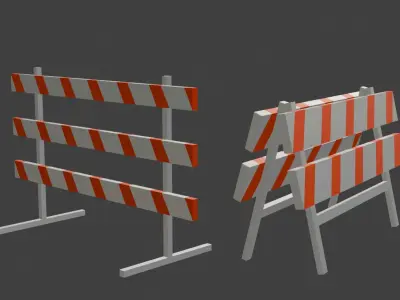 Traffic Barrier And Barricade 3D model