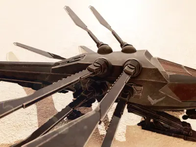 Ornithopter from DUNE Low-poly 3D model