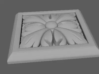 rosette decorative box with flower 3D model purchase
