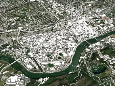Cityscape Knoxville Tennessee USA 3D model