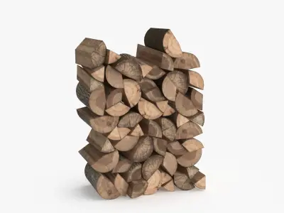 Pile of Wood Low-poly 3D model