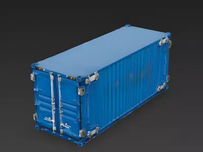 Massive Sci-Fi Modular Shipping Container 3D Model Low-poly 3D model
