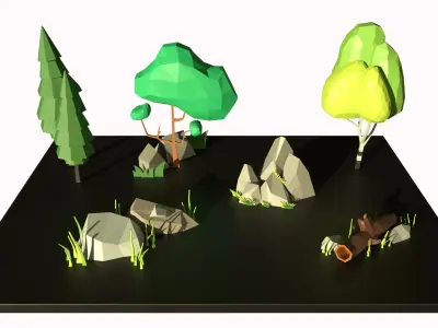 Low-poly forest Low-poly 3D model