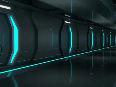 Sci Fi Room Low-poly 3D model 11