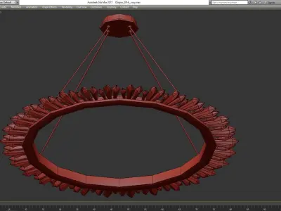 Abitant ring Chandelier low poly 3d model Low-poly 3D model