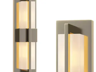 gleee two modern wall sconces with glass panels 3D model