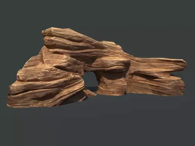 Red Rock Sandstone Pbr 5 Low-poly 3D model