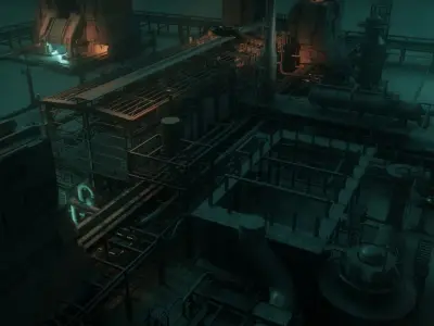 Underwater Sci-Fi Facility Scene 3D model