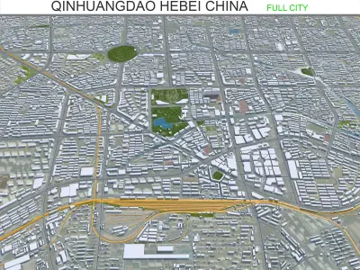 Qinhuangdao Hebei China 60km Low-poly 3D model