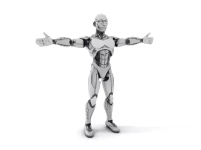 Humanoid Robot Model Pack with PBR Textures Low-poly 3D model