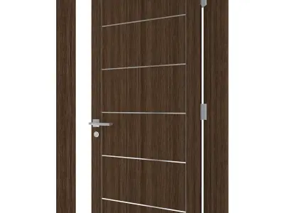 Door-063 modern wooden door 3D model