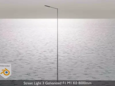 Street Light 3 Galvanized F1 M1 K0 8000mm Low-poly 3D model