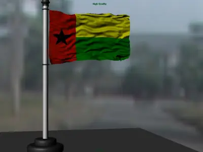 Guinea-Bissau flag 3D model