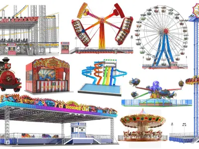  Detailed Full Amusement Theme Park 