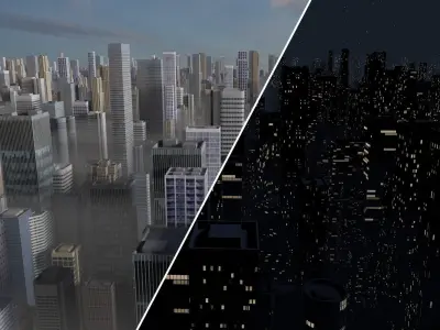 City Downtown Skyscraper Low-poly 3D model