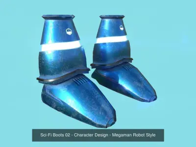 05 Sci-Fi Boots - Character Design - Megaman Robot Style 3D Model Pack