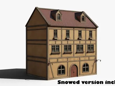 German yellow house 3D model