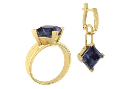 Ring boutique Rhombus  set 3D print model