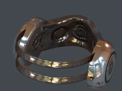 Gas mask helmet 3d model scifi Low-poly  Low-poly 3D model