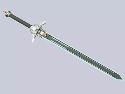 Scifi sword Low-poly 3D model