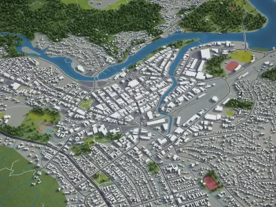 Whangarei  Low-poly 3D model