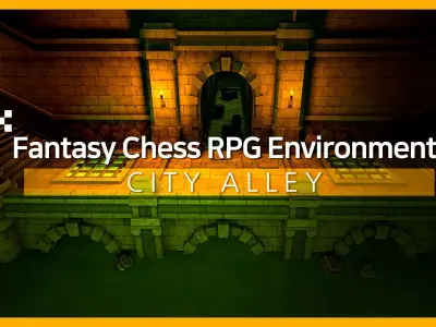Fantasy Chess RPG Environment - City Alley Low-poly 3D model
