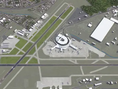 Birmingham Airport Low-poly 3D model