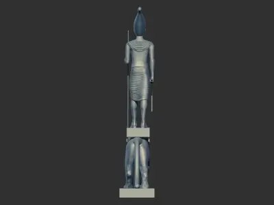 Tutankhamun on the Back of a Leopard statue 3D Printable model 3D print model