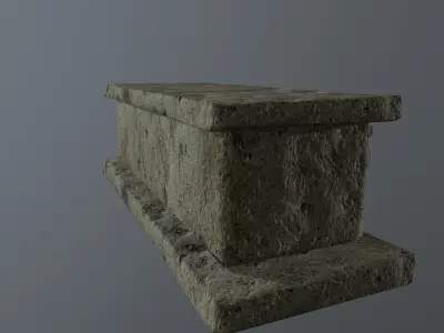 Bench Stone Medieval Free low-poly 3D model