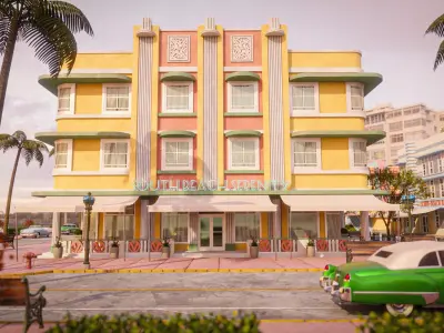 MIAMI VICE CITY ART DECO BUILDING 6 Low-poly 3D model