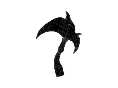 Cartoon Scythe v1 002 Low-poly 3D model