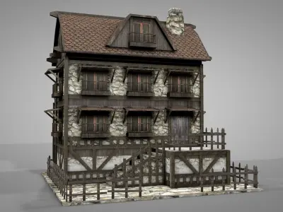 Medieval House v2 Low-poly 3D model