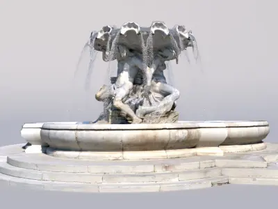 Triton fountain Low-poly 3D model