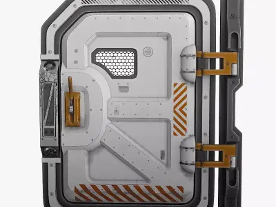 SciFi Bunker Door v3 Low-poly 3D model