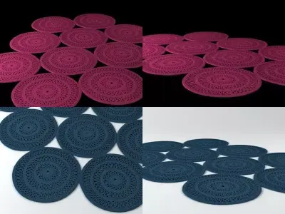 Shang crocheted placemats - 3D model