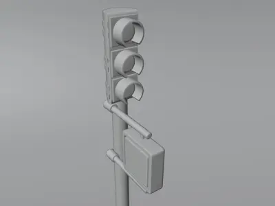 Traffic Light Low-poly 3D model
