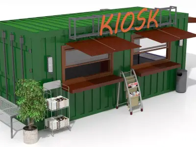 Container Retail Kiosk 3D model