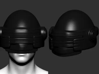 helmet high poly sculpt 3d printable ver 7 3D model 3D model