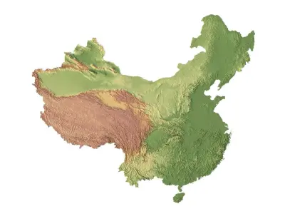 China Terrain 3D Map 3D model