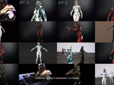 Collection of Scy fi characters 3D Model Pack