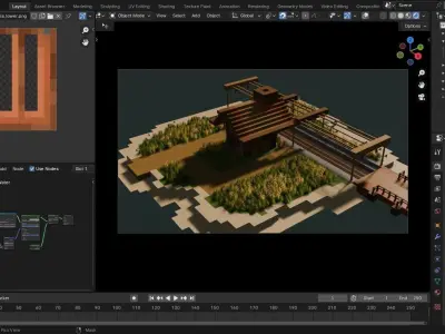 Minecraft island Low-poly 3D model