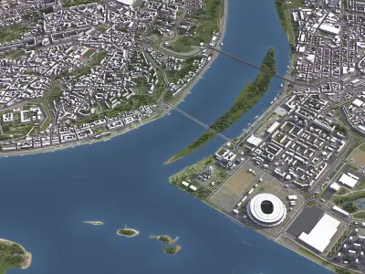 Nizhny Novgorod - 3D City Model Low-poly 3D model