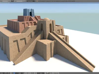 ziggurat ancient egyptian structure Low-poly 3D model