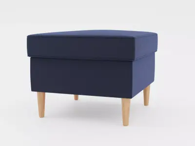 Seamed Fabric Square Ottoman 3D model