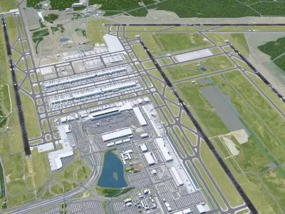 Washington Dulles International Airport 12km Low-poly 3D model