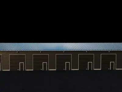 Modern Gray Warehouse 3D model