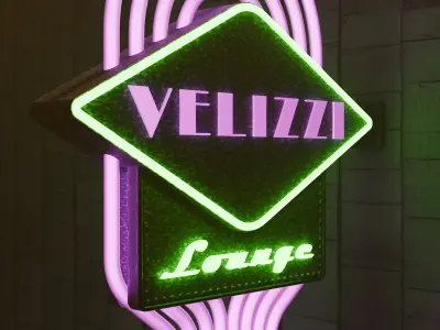 Neon Sign - Bar Cafe Lounge 3D model