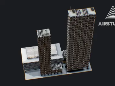 Low Poly - New York City Block 4 Low-poly 3D model